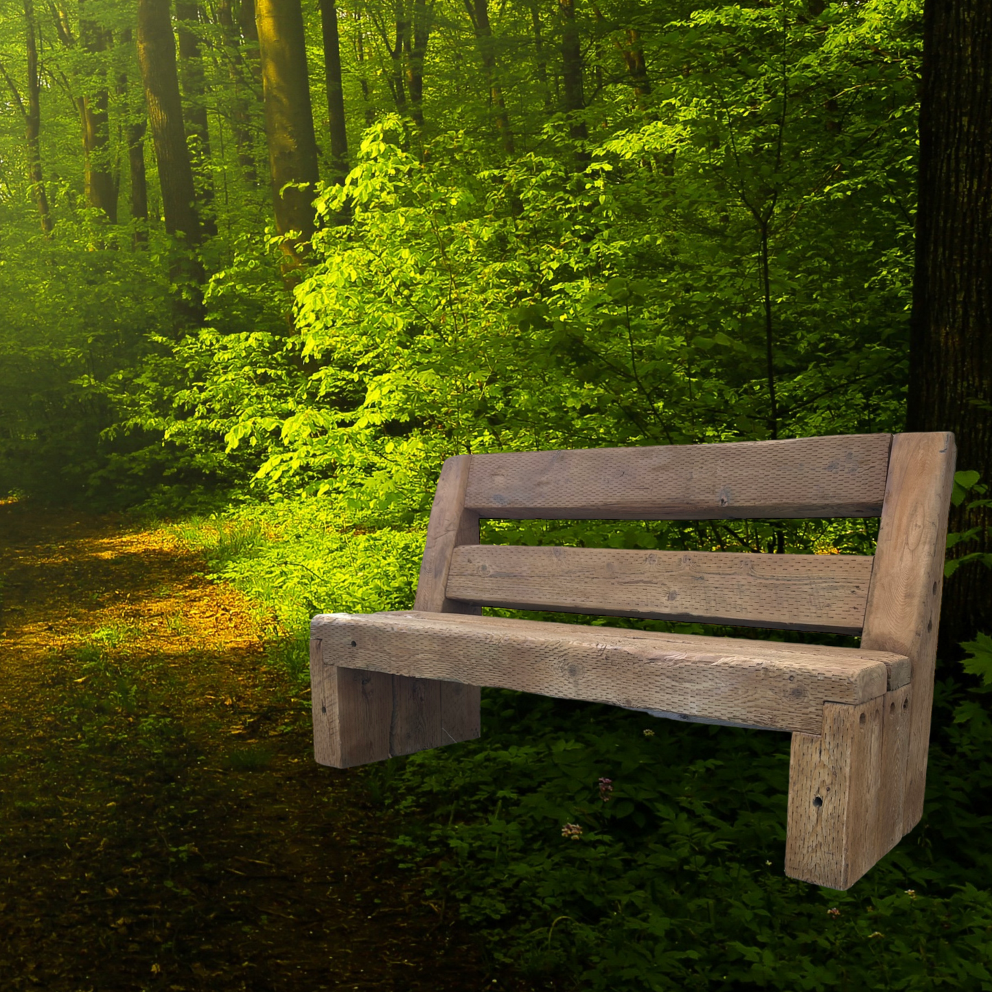 Banc avec dossier en bois
